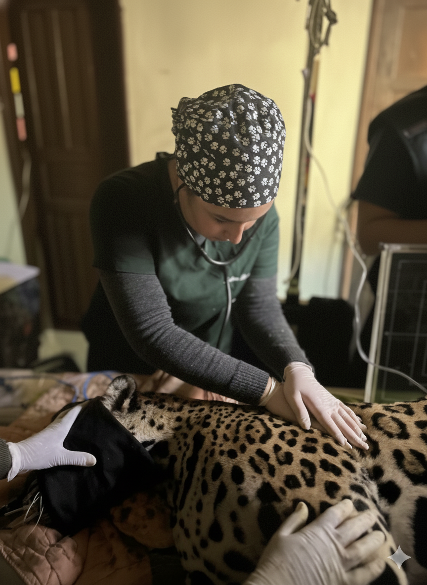 Felino atendido pela veterinária